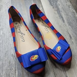 KU Flats University of Kansas Jayhawks Red Blue Women's 8